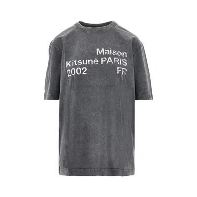 Maison Kitsuné Ison Kitsuné Paris 2002 Print T-shirt In Gray