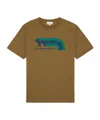 Maison Kitsuné Man T-shirt Military Green Size M Cotton In Brown