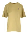 Maison Kitsuné T-shirt With Round Neck And Short Sleeves In Nude