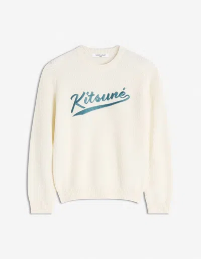 Maison Kitsuné Ivory Cotton Blend Sweater In Neutral