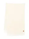 Maison Kitsuné Ivory Wool Wool Scarf In Brown