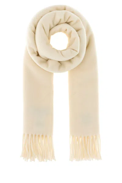 Maison Kitsuné Soft Wool Scarf Featuring Fringe Detail In Neutral