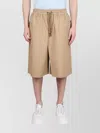 Maison Kitsuné Maison Kitsune Camel Cotton Blend Bermuda Shorts In Brown