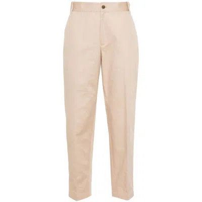 Maison Kitsuné Pantaloni Chino In Gabardina Di Cotone In Beige