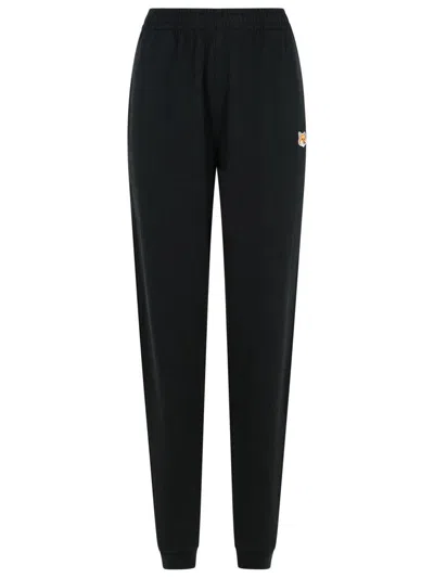 MAISON KITSUNÉ MAISON KITSUNÉ 'JOGGER' BLACK COTTON PANTS