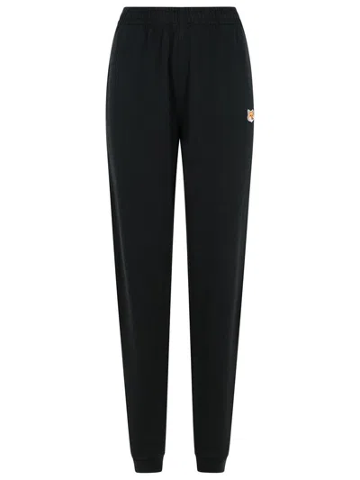 MAISON KITSUNÉ MAISON KITSUNÉ 'JOGGER' BLACK COTTON PANTS