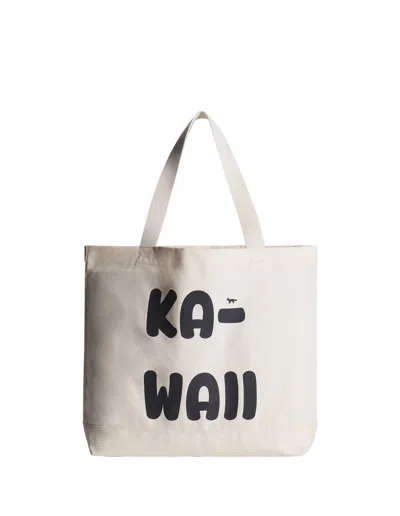 Maison Kitsuné Kawaii Tote In Neutral