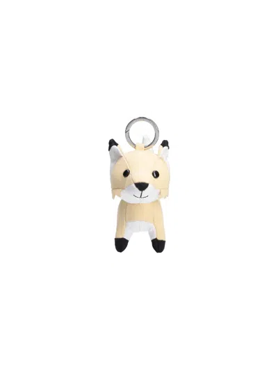 Maison Kitsuné Keychain Charm "fox" In Neutral