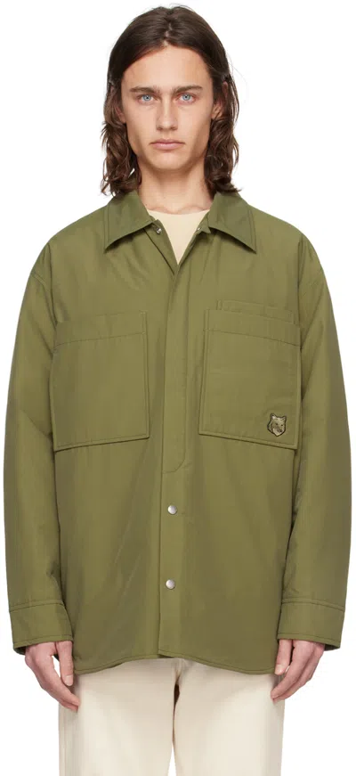Maison Kitsuné Khaki Padded Jacket In P384 Military Green