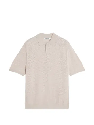Maison Kitsuné Knitted Polo Shirt In Neutral