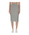 Maison Kitsuné Fox-motif Ribbed Midi Skirt In Gray