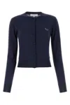 Maison Kitsuné Navy Blue Wool Cardigan In Blue