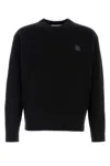 Maison Kitsuné Ribbed Knit Sweater With Cropped Fit And Embroidered Emblem In Black