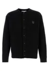 Maison Kitsuné Fox Head Wool Ribbed Cardigan Clothing In Black