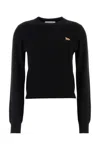 Maison Kitsuné Wool Knit Sweater With Ribbed Cuffs And Hem In Black