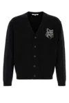Maison Kitsuné Black Fox Head Cardigan With Buttons Closure In Black