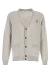 Maison Kitsuné Bold Fox Head Patch Cardigan In Grey