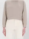 Maison Kitsuné Knitwear With Ribbed Cuffs And Crew Neck In Neutral