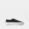 Maison Kitsuné Black Canvas Laced Sneakers In Black