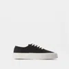 Maison Kitsuné Black Canvas Laced Sneakers In Black