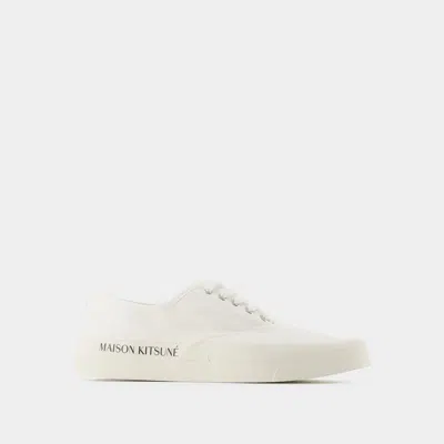 Maison Kitsuné Lace-up Trainers In White