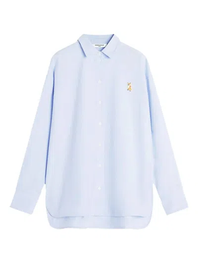 Maison Kitsuné Lady Fox Casual Shirt Clothing In Blue