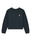 Maison Kitsuné Cropped Sweatshirt With Crew Neck And Long Sleeves In Multi