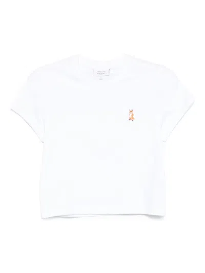 Maison Kitsuné Lady Fox Cotton T-shirt In White