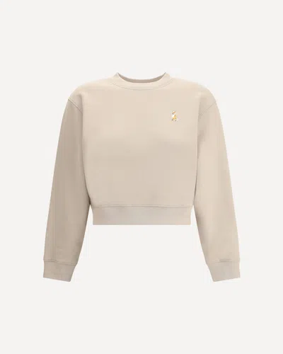 Maison Kitsuné Lady Fox-embroidered Sweatshirt In Neutral