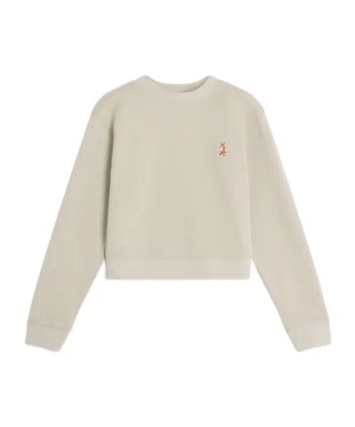 Maison Kitsuné Lady Fox Cropped Sweatshirt In Neutral