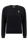 Maison Kitsuné Lady Fox Cotton Crewneck Sweatshirt In Black