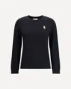 Maison Kitsuné Lady Fox Cotton Crewneck Sweatshirt In Black