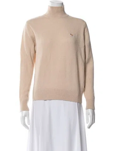 Pre-owned Maison Kitsuné Lambswool Turtleneck Sweater In Neutral