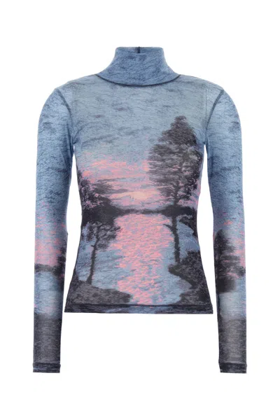 MAISON KITSUNÉ MAISON KITSUNE PRINTED NYLON TOP