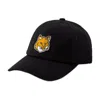 Maison Kitsuné Large Fox Head 6p Cap In Black