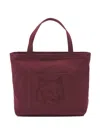 Maison Kitsuné Large Fox Head-embroidered Tote Bag In Rot