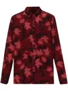 Maison Kitsuné Leaf-print Shirt In Red