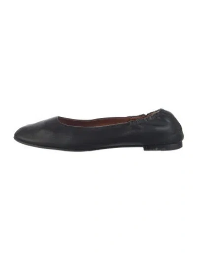 Pre-owned Maison Kitsuné Leather Ballet Flats In Black