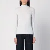 Maison Kitsuné Light Grey Wool And Cotton Turtleneck In Gray