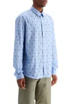 Maison Kitsuné Light Blue Casual Cotton Shirt With Print
