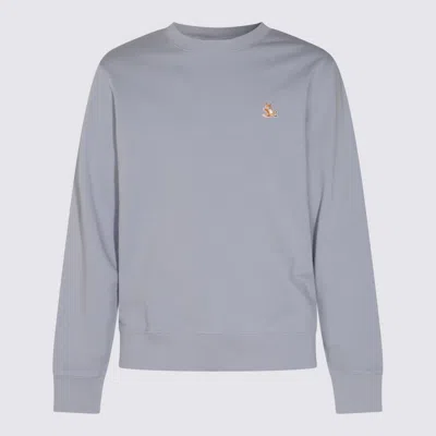 Maison Kitsuné Light Blue Cotton Sweatshirt In Gray