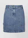 Maison Kitsuné Light Blue Denim Miniskirt In Blue