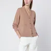 Maison Kitsuné Wool Cardigan With Front Pockets And Long Sleeves In Brown