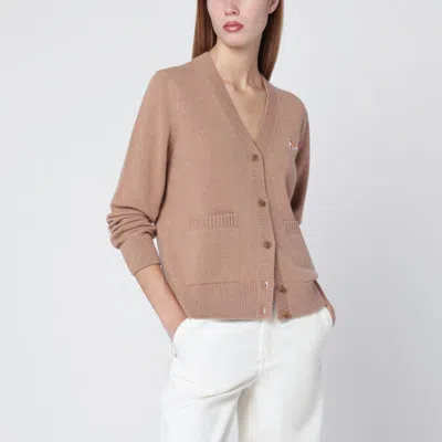 MAISON KITSUNÉ MAISON KITSUNÉ | LIGHT BROWN WOOL CARDIGAN