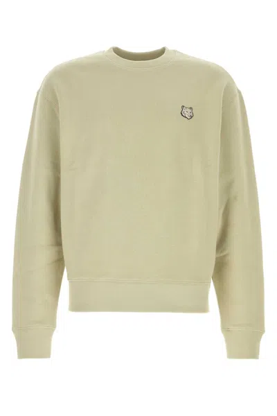 MAISON KITSUNÉ LIGHT GREEN COTTON SWEATSHIRT