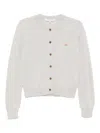 Maison Kitsuné Baby Fox Wool Cardigan In Gray