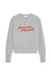 Maison Kitsuné Light Grey Melange Wool Jumper