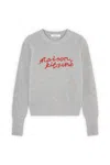Maison Kitsuné Light Grey Melange Wool Jumper