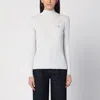 Maison Kitsuné Light Grey Wool And Cotton Turtleneck In Gray
