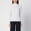 Maison Kitsuné Light Grey Wool And Cotton Turtleneck In Gray